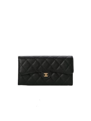 CHANEL Caviar Quilted Large Gusset Flap Wallet