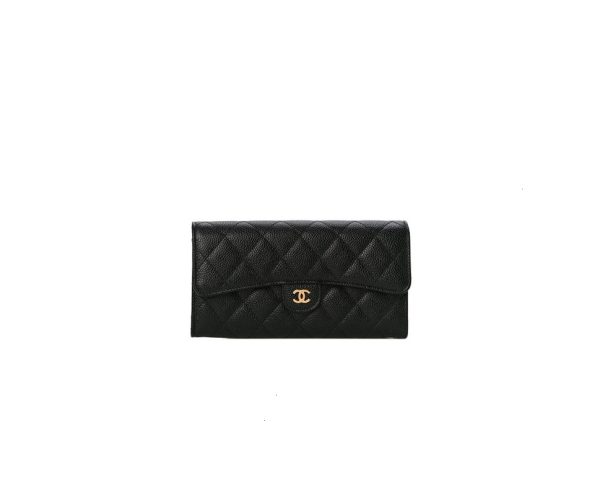 CHANEL Caviar Quilted Large Gusset Flap Wallet