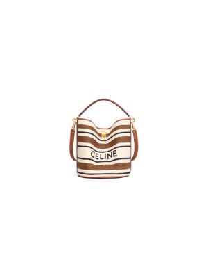 Celine BUCKET 16 BAG IN STRIPED TEXTILE WITH CELINE JACQUARD(high-end grade)