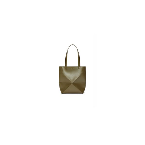 LOEWE Medium Puzzle Fold tote in shiny calfskin(HIGH-END GRADE)