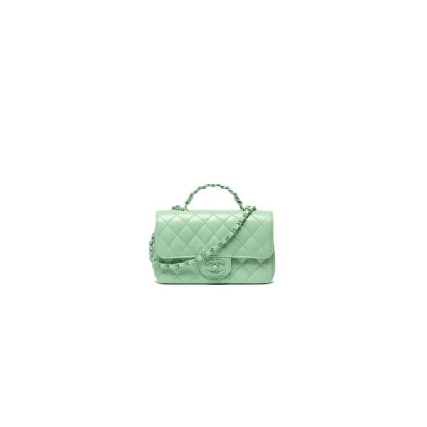 CHANEL Mini Flap Bag with Top Handle(high-end grade)