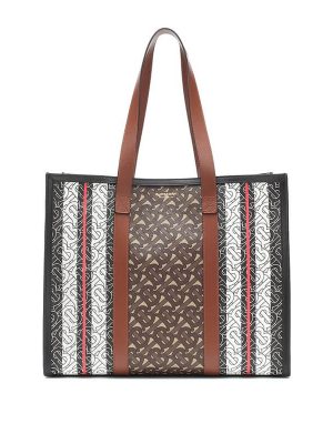 Monogram Stripe e-canvas tote