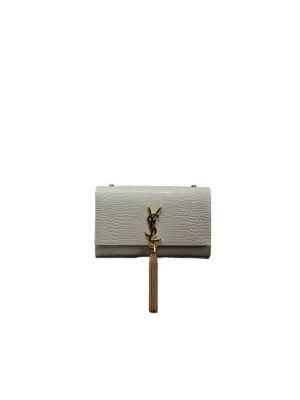 YSL kate medium tassel in crocodile-embossed leather