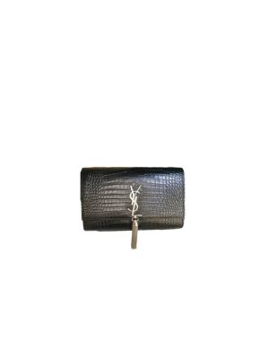YSL kate medium tassel in crocodile-embossed leather