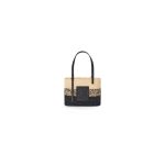 LOEWE Small Square Basket Bag in Raffia and Calfskin(HIGH-END GRADE)