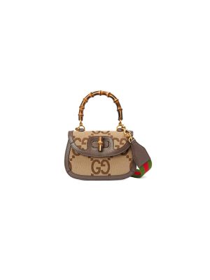 GUCCI BAMBOO 1947 JUMBO GG SMALL TOP HANDLE BAG