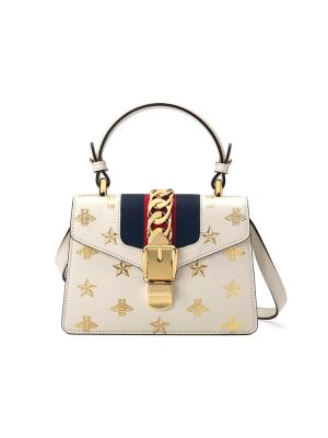 GG Sylvie Bee Star mini leather bag