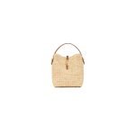 YSL LE 37 IN WOVEN RAFFIA AND VEGETABLE-TANNED LEATHER(HIGH-END GRADE)