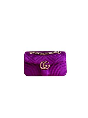 GG Velvet Small Marmont shoulder bag