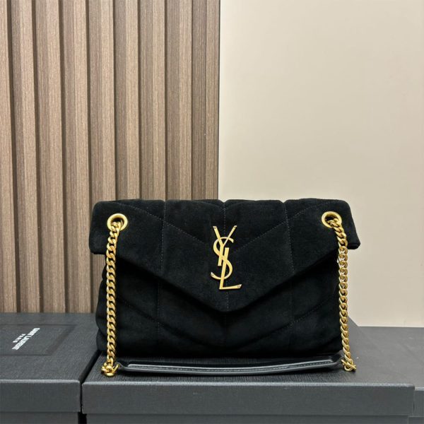 YSL PUFFER small in suede(HIGH-END GRADE)