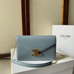 CELINE MARGO Shiny Calfskin Leather Chain Wallet