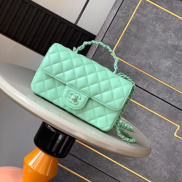 CHANEL Mini Flap Bag with Top Handle(high-end grade)