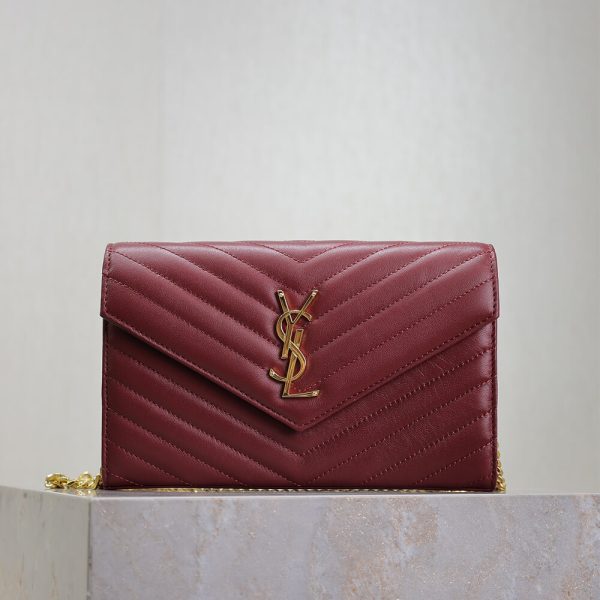 YSL cassandre chain wallet in lambskin