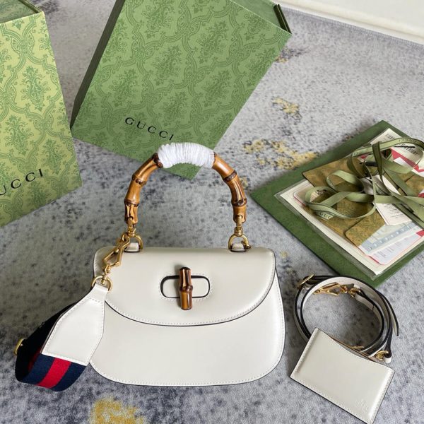 GUCCI BAMBOO 1947 JUMBO GG SMALL TOP HANDLE BAG
