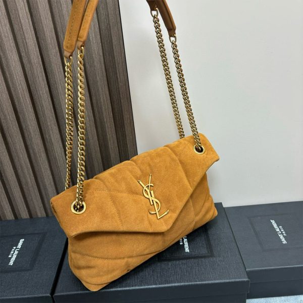 YSL PUFFER small in suede(HIGH-END GRADE)