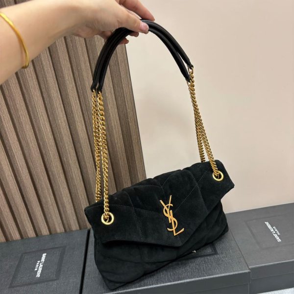 YSL PUFFER small in suede(HIGH-END GRADE)