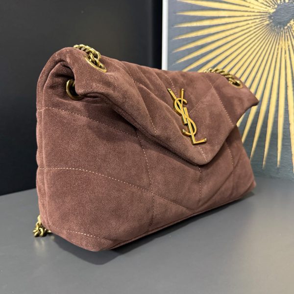 YSL PUFFER small in suede(HIGH-END GRADE)