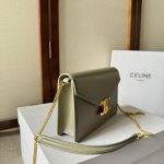 CELINE MARGO Shiny Calfskin Leather Chain Wallet