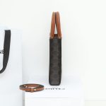 CELINE Mini Vertical Cabas Bag in Calfskin Leather with Logo and Celine Print