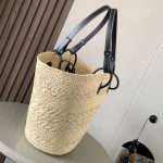 LOEWE Medium Anagram Basket in Palm and Calfskin(HIGH-END GRADE)