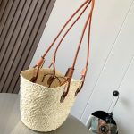 LOEWE Anagram Basket Small Palm and Calfskin Bag(HIGH-END GRADE)