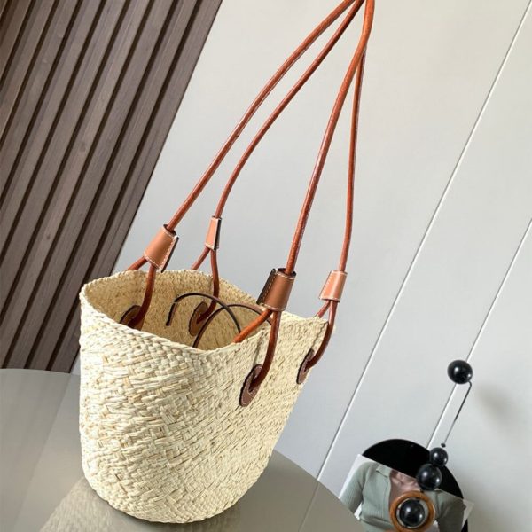 LOEWE Anagram Basket Small Palm and Calfskin Bag(HIGH-END GRADE)