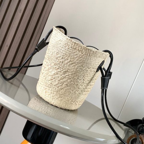 LOEWE Anagram Basket Small Palm and Calfskin Bag(HIGH-END GRADE)