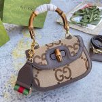 GUCCI BAMBOO 1947 JUMBO GG SMALL TOP HANDLE BAG