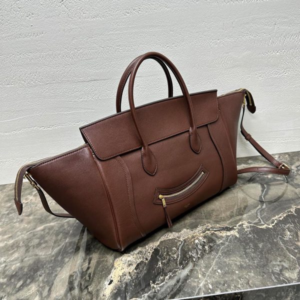 CELINE MEDIUM SMILING NEW LUGGAGE IN SUPPLE SHINY LAMBSKIN(HIGH-END GRADE)