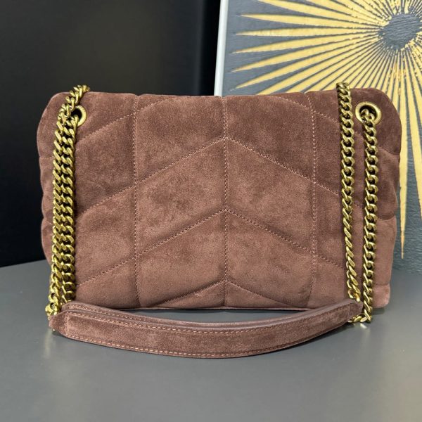 YSL PUFFER small in suede(HIGH-END GRADE)