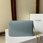 CELINE MARGO Shiny Calfskin Leather Chain Wallet