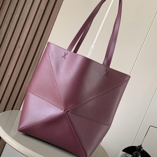 LOEWE Medium Puzzle Fold tote in shiny calfskin(HIGH-END GRADE)