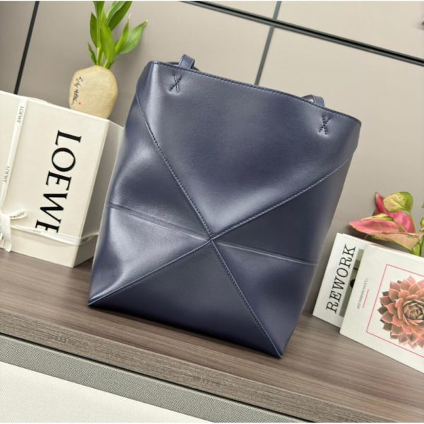 LOEWE Medium Puzzle Fold tote in shiny calfskin(HIGH-END GRADE)