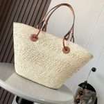 LOEWE Medium Anagram Basket in Palm and Calfskin(HIGH-END GRADE)