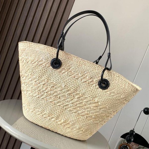 LOEWE Medium Anagram Basket in Palm and Calfskin(HIGH-END GRADE)
