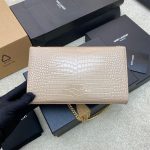 YSL kate medium tassel in crocodile-embossed leather