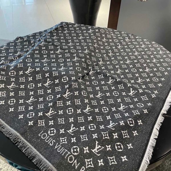 LV Monogram Jacquard Denim Shawl