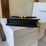 CELINE MARGO Shiny Calfskin Leather Chain Wallet