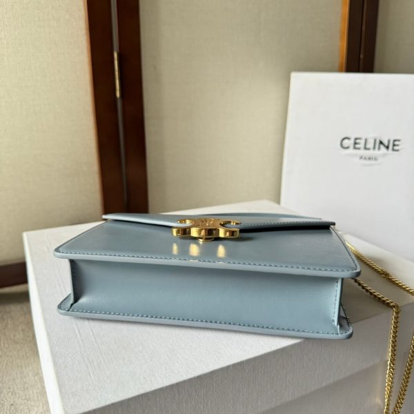 CELINE MARGO Shiny Calfskin Leather Chain Wallet