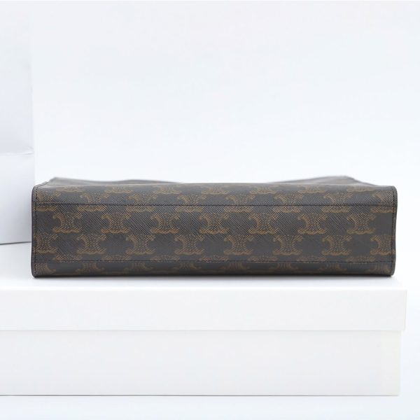 CELINE Vertical Cabas bag in calfskin with logo print and Celine print