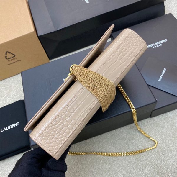 YSL kate medium tassel in crocodile-embossed leather