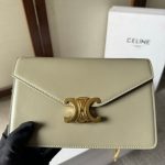 CELINE MARGO Shiny Calfskin Leather Chain Wallet