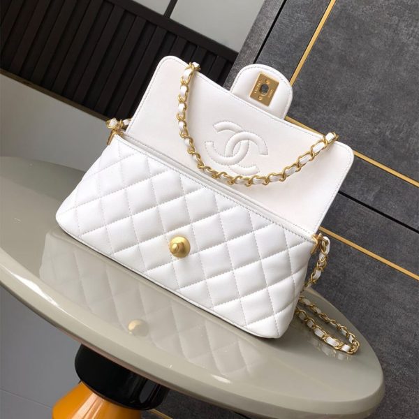 CHANEL Mini Flap Bag with Top Handle(high-end grade)