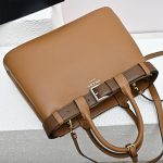 Prada Buckle medium leather handbag with double belt(high-end grade)