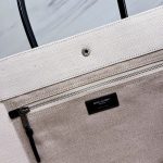 RIVE GAUCHE TOTE BAG IN LINEN AND LEATHER