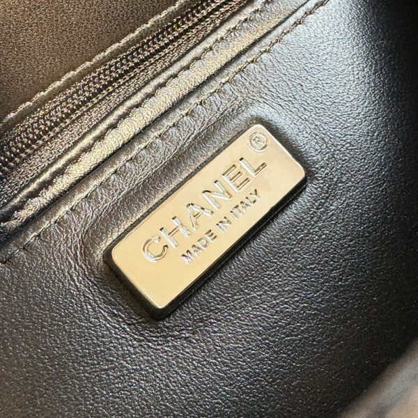 Chanel little black and white striped bag