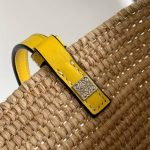 LOEWE Small Square Basket Bag in Raffia and Calfskin(HIGH-END GRADE)