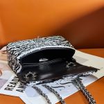 Chanel little black and white striped bag