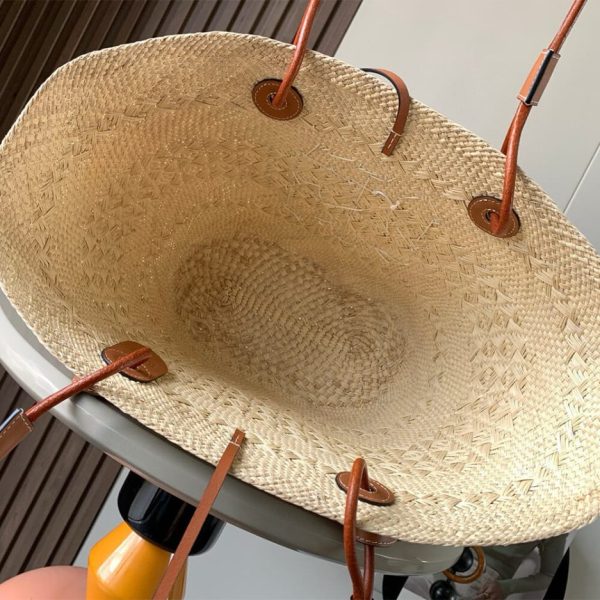 LOEWE Medium Anagram Basket in Palm and Calfskin(HIGH-END GRADE)