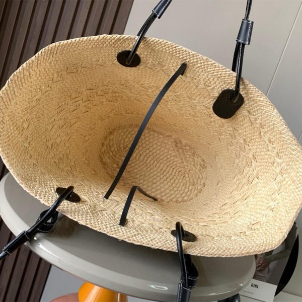 LOEWE Medium Anagram Basket in Palm and Calfskin(HIGH-END GRADE)